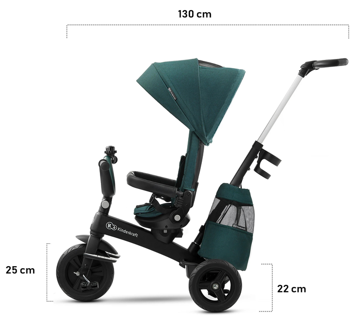 Rowerek trójkołowy Kinderkraft Easytwist Midnight Green (KKRETWIGRE0000) - obraz 8