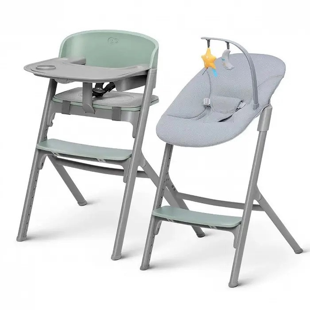 Стільчик для годування Kinderkraft Livy Calmee Olive Green із шезлонгом (KHLICA00GRE0000) - зображення 1