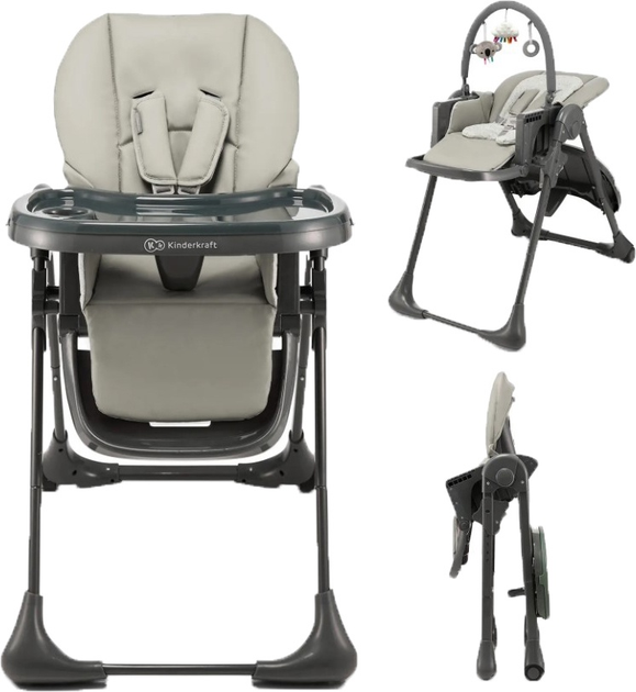 Стільчик для годування Kinderkraft Tummie Grey (KHTUMM00GRY0000) (5902533925049) - зображення 1