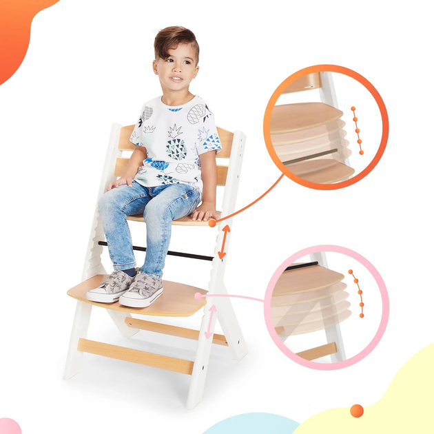 Стільчик для годування KinderKraft Enock White Wood з подушкою (KHENOC0PWHT0000) (5902533917242) - зображення 11