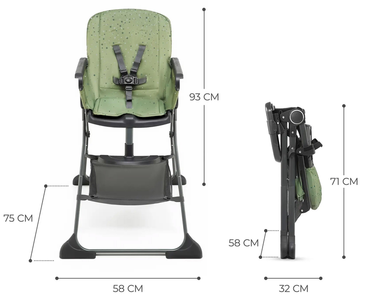 Krzesełko do karmienia Kinderkraft Foldee Green (KHFOLD00GRE0000) (5902533922444) - obraz 7