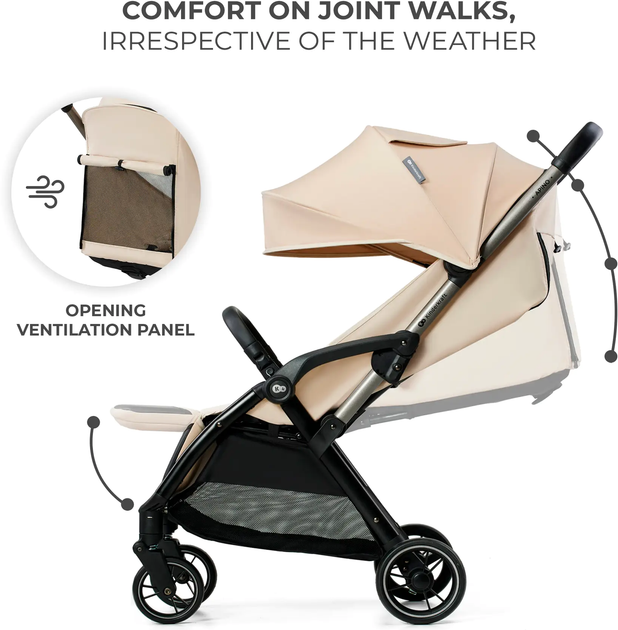 Прогулянкова коляска KinderKraft Apino Dune Beige (5902533924110) - зображення 8