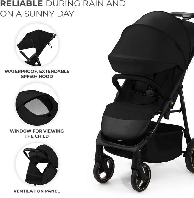 Wózek spacerowy Kinderkraft Trig 3 Onyx Black (KSTRIG03BLK0000) (5902533924868) - obraz 4