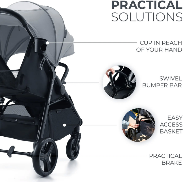 Wózek spacerowy Kinderkraft Rine Moonlight Grey (5902533921720) - obraz 8