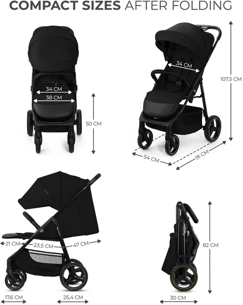 Wózek spacerowy Kinderkraft Trig 3 Onyx Black (KSTRIG03BLK0000) (5902533924868) - obraz 2