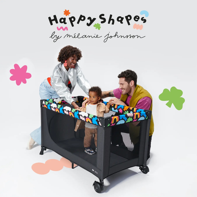 Łóżeczko turystyczne Kinderkraft Joy 2 Happy Shapes (KLJOY02HAP00000) - obraz 9