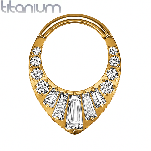 Кольцо кликер из титана Spikes RHT024-1608-BR серьга для пирсинга септума, уха (Цвет: Бронзовий, Диаметр: 8мм) - изображение 2