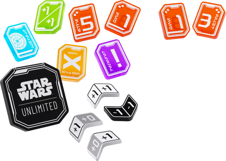 Набір з 55 тематичних жетонів для гри Gamegenic: Star Wars Unlimited Card Game - Premium Tokens Pro GGS60159ML (4251715417799) - зображення 9