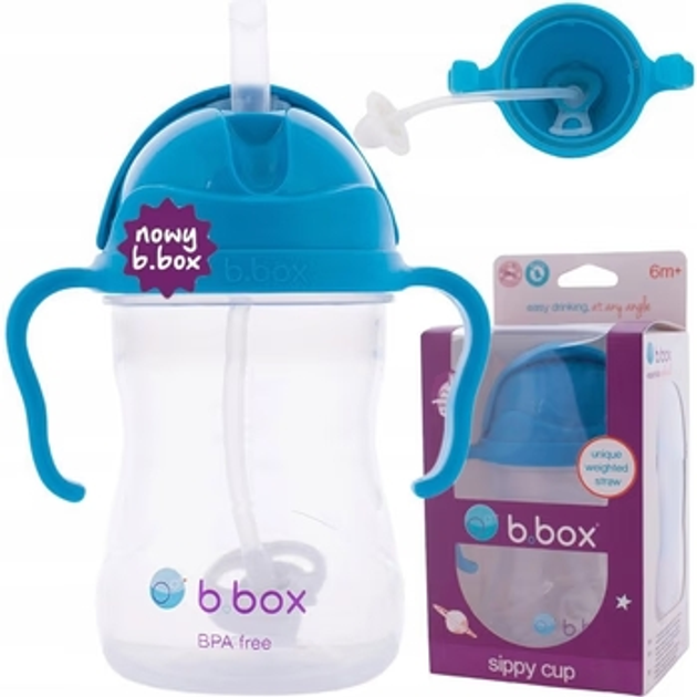 Innowacyjny kubek-bidon B.box z obciążoną słomką Kobaltowy 240 ml (9353965005087) - obraz 3