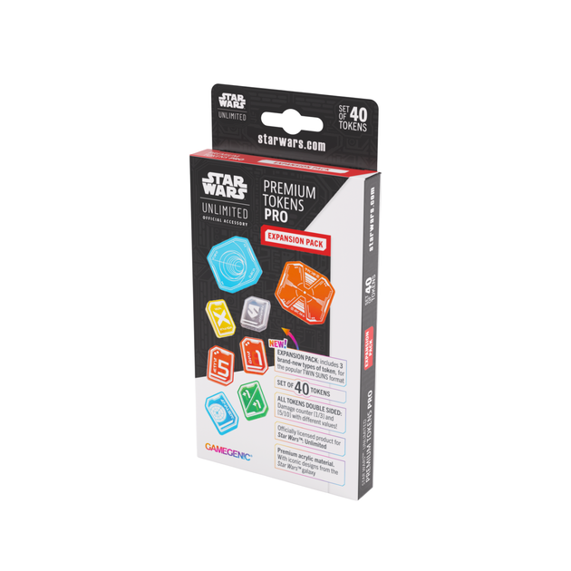 Набір з 40 тематичних жетонів для гри Gamegenic: Star Wars Unlimited Card Game - Premium Tokens Pro Expansion GGS60153ML (4251715417201) - зображення 2