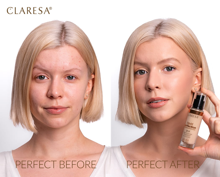 Podkład matujący Claresa Liquid Perfection 2w1 101 Light 34 g (5903819817669) - obraz 3
