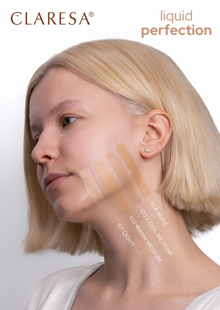 Podkład matujący Claresa Liquid Perfection 2w1 102 Warm Medium 34 g (5903819817676) - obraz 2
