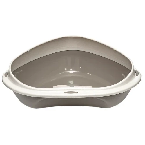 Туалет кутовий з бортиком Georplast Shuttle Corner для котів 58x48x20.5 см, коричневий - зображення 2
