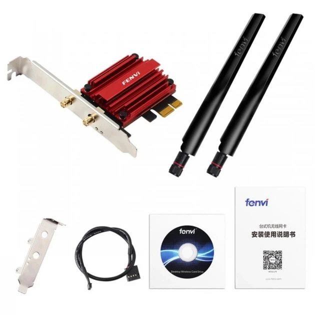 Wi-Fi 6E адаптер FENVI PCE-AXE3000 для ПК PCI-E + Bluetooth 5.3, 3000 Мбіт/с, 2 антени - зображення 3
