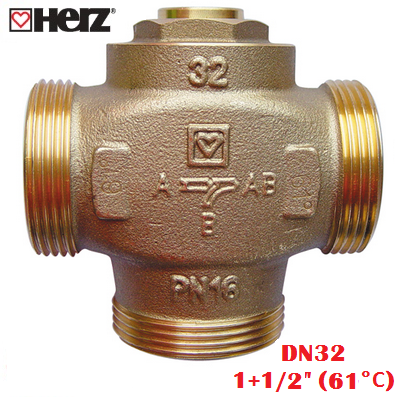 Триходовий змішувальний клапан HERZ Teplomix 61°C DN32 1½" - зображення 2