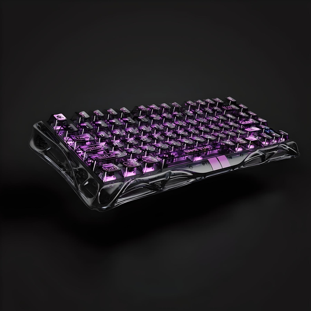 Клавіатура ігрова GravaStar Mercury V75 Lite дротова з магнітними перемикачами - Transparent Black - зображення 2