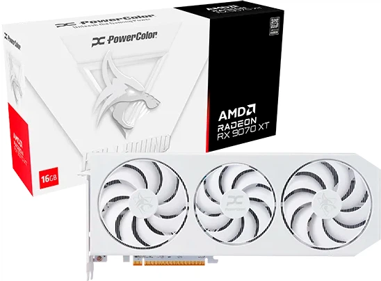 Відеокарта Powercolor PCI-Ex Radeon RX 9070 XT Hellhound Spectral White 16GB GDDR6 (256bit) (3010/20000) (HDMI, 3 x DisplayPort) (RX9070XT 16G-L/OC/WHITE) - зображення 5