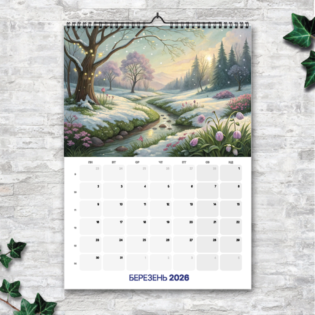 Календарь-планер А4 перекидной настенный Сказочная природа 13 листов ENTERSTORE (art. 269028а4) - изображение 4