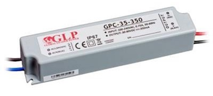 Zasilacz stałoprądowy MW Power 350mA/30-80V CC non-PFC IP67 plastic GPC-35-350 (5901885208374) - obraz 1