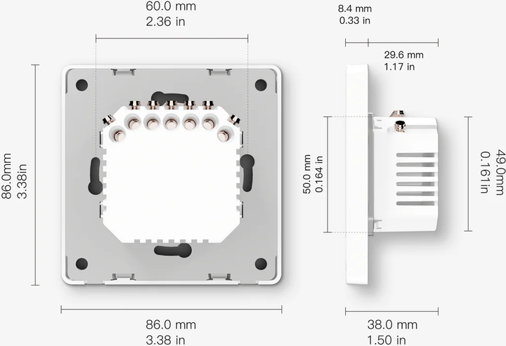 Розумний перемикач Wi-Fi Tuya Zigbee SR-ZT2-W Білий (5902135159446) - зображення 4