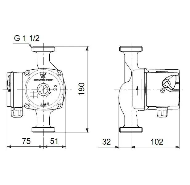 Циркуляційний насос Grundfos UPS 25-60 – 180мм - Фото 7 Циркуляційний насос Grundfos UPS 25-60 – 180мм - изображение 7