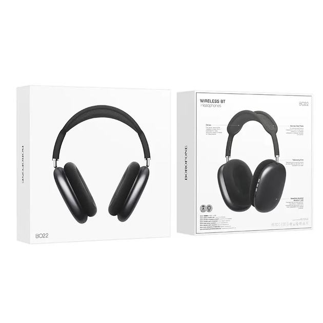 Бездротові накладні навушники BOROFONE BO22 Elegant BT headphones Space Gray - изображение 4