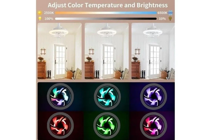 Лампа-вентилятор в патрон с пультом LED AROMATHERAPY FAN LIGHT 30 Вт 4 Вт E27 - изображение 2