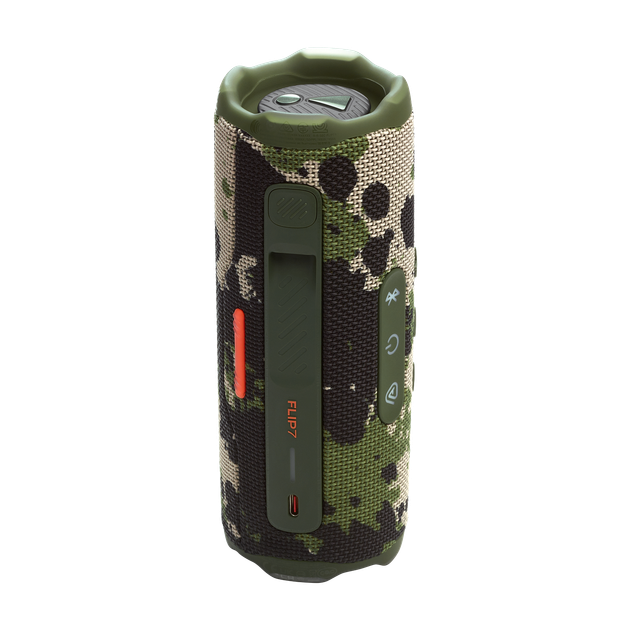 Акустическая система портативная JBL серии Flip 7 Squad (JBLFLIP7SQUAD), двухполосная, 35 Вт (25+10), 60 Гц – 20 кГц, Bluetooth 5.4, 14 часов автономн. работы, USB-Type C,IP67, камуфляж - изображение 4