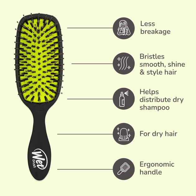 Szczotka do włosów Wet Brush Shine Enhancer Czarno-seledynowa (736658946789) - obraz 2