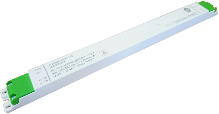 Zasilacz POS LED Driver 24V, 2.5A, 60W CV DALI Type 6 (FTPC60V24-S-DA6) (5902135154557) - obraz 1