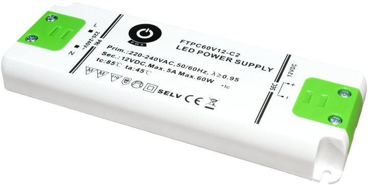Zasilacz POS LED Driver 24V, 2.5A, 60W CV (FTPC60V24-C2) (5902135133231) - obraz 1