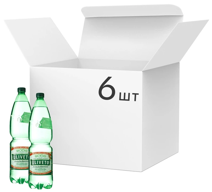 Упаковка воды минеральной слабогазированной Uliveto 1.5 л х 6 бутылок (8008490000021) - Фото 1 Упаковка воды минеральной слабогазированной Uliveto 1.5 л х 6 бутылок (8008490000021) - изображение 1
