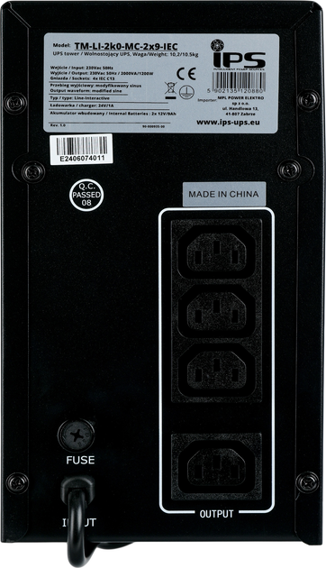ДБЖ IPS TM-LI-2k0-MC-2x9-IEC 2000VA/1200W (5902135120880) - зображення 3