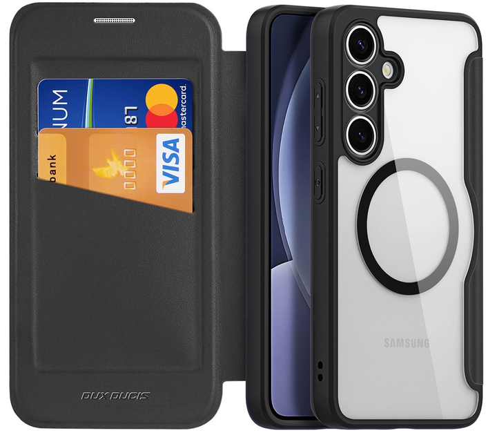 Etui z klapką DUX Ducis Skin X Pro na Samsung Galaxy S25+ z MagSafe i portfelem Black (6971824160925) - obraz 2