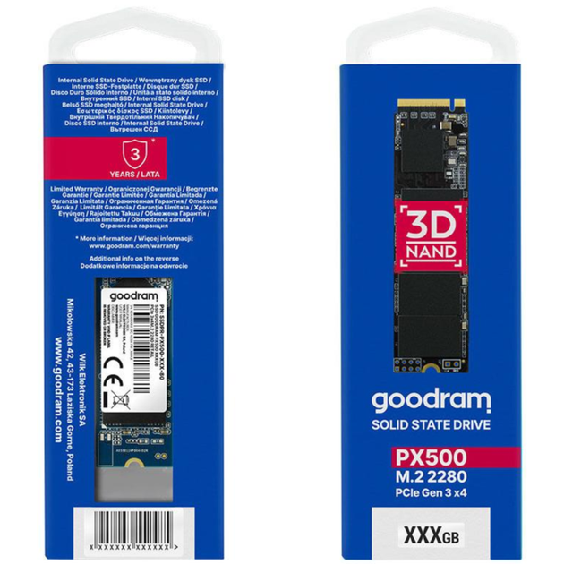 Накопичувач Goodram PX500 Gen.3 1TB M.2 2280 PCIe 3.0 x4 NVMe (SSDPR-PX500-01T-80-G3) - изображение 2