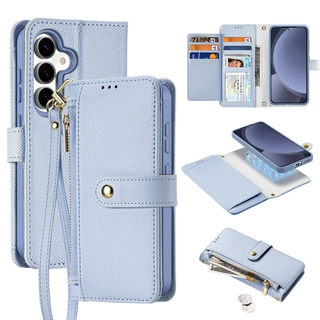 Etui z klapką DUX Ducis Lawa na Samsung Galaxy S25 z odlaczanym portfelem magnetycznym Blue (6971824162233) - obraz 3
