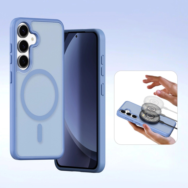 Etui z klapką DUX Ducis Lawa na Samsung Galaxy S25+ z odlaczanym portfelem magnetycznym Blue (6971824162264) - obraz 4