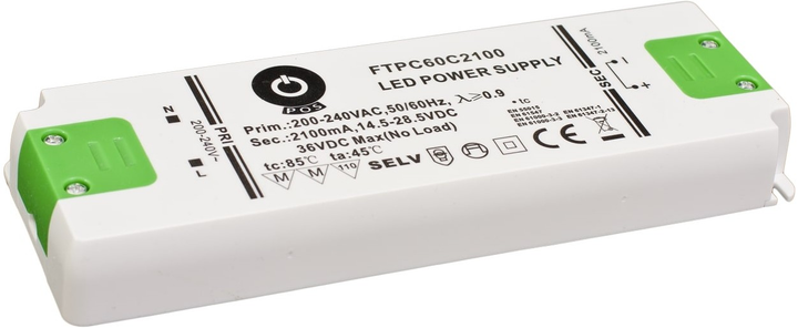 Zasilacz POS LED Driver 21 ~ 42.5V, 1400 mA, 60W (FTPC60C1400) (5901885208664) - obraz 1