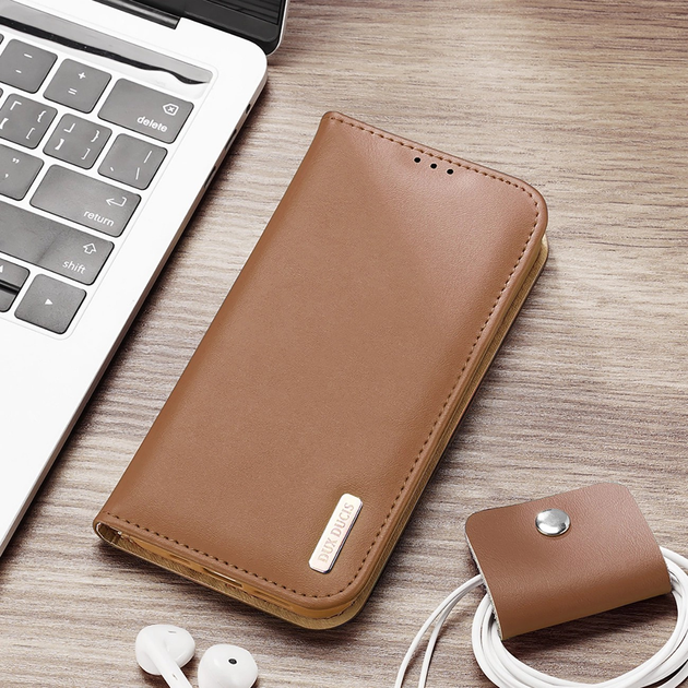 Etui z klapką DUX Ducis Hivo na Apple iPhone 16e z ochrona RFID Brown (6971824158724) - obraz 4