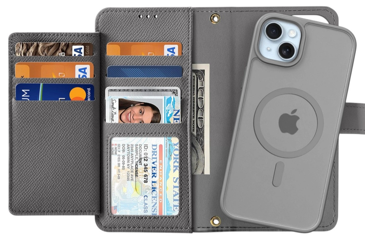 Etui z klapką DUX Ducis Lawa na Apple iPhone 15 Grey (6971824163100) - obraz 1