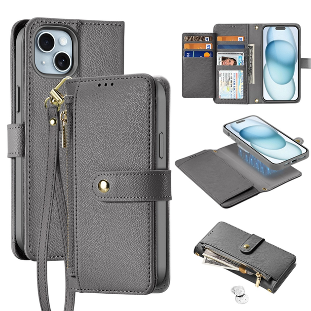 Etui z klapką DUX Ducis Lawa na Apple iPhone 15 Grey (6971824163100) - obraz 3