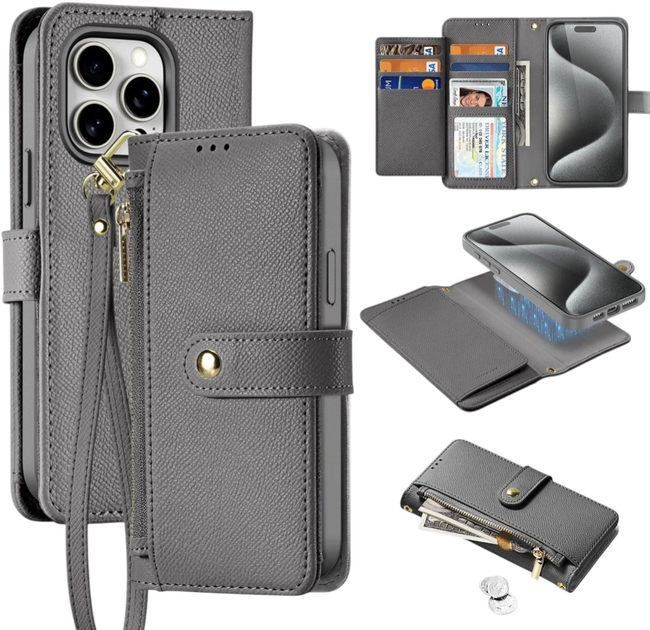 Чохол-книжка DUX Ducis Lawa для Apple iPhone 15 Pro Max Grey (6971824163193) - зображення 2