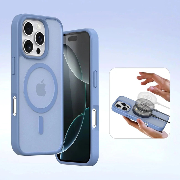 Etui z klapką DUX Ducis Lawa na Apple iPhone 16 Pro Max z odlaczanym portfelem magnetycznym Light Blue (6934913003015) - obraz 3