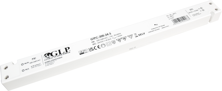 Блок живлення GLP PSU: 24В/8.33A CВ slim GTPC-200-24-S (5902135152263) - зображення 1