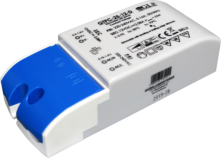 Блок живлення GLP PSU Triac dimmable LED driВer 12В / 0.12-2.08A GTPC-25-12-D (5902135132241) - зображення 1