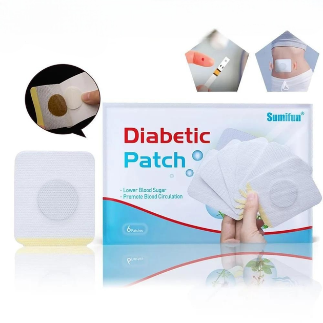 Диабетические пластыри Sumifun Diabetic Patch, снижает уровень сахара в крови, 6 шт - Фото 1 Диабетические пластыри Sumifun Diabetic Patch, снижает уровень сахара в крови, 6 шт - изображение 1