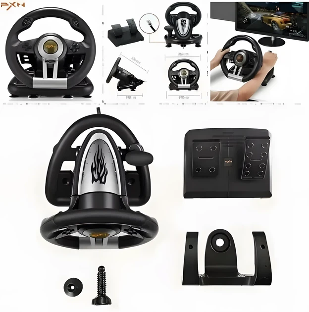 Руль ігровий PXN V3 PRO PC/PS3/PS4/X-ONE/SWITCH Usb для комп'ютера. - Фото 5 Руль ігровий PXN V3 PRO PC/PS3/PS4/X-ONE/SWITCH Usb для комп'ютера. - зображення 5