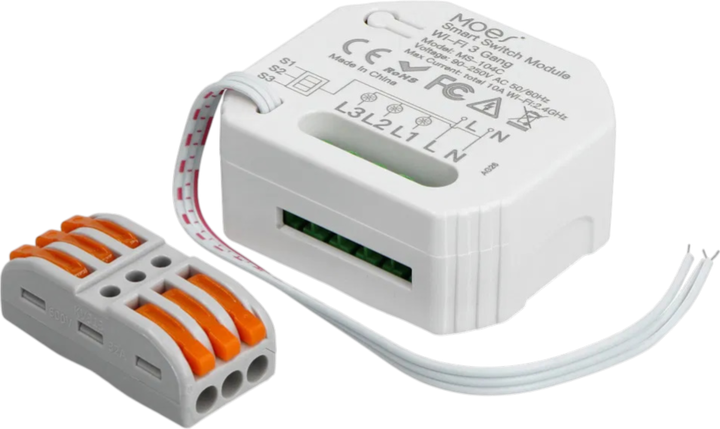 Розумний перемикач Moes TUYA MS-104C Wi-Fi 3-канальний 10A (5902135154052) - зображення 2