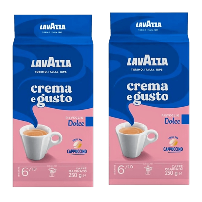 Набор Кофе Молотый 2шт Lavazza Crema e Gusto Dolce 250g - Фото 1 Набор Кофе Молотый 2шт Lavazza Crema e Gusto Dolce 250g - изображение 1
