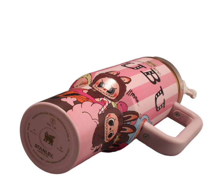 Термос термочашка Stanley Quencher H2.0 Tumbler з нержавіючої сталі 1,18 л Labubu Pink KT6007867 - зображення 4